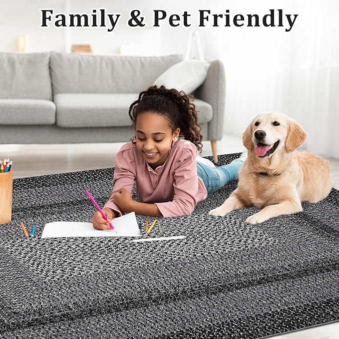 Imitation Braided Collection-Print Washable Runner Rug 2x8 Non Slip Bathroom Rug Modern Soft Farmhouse Throw Rugs Kitchen Runner Stain Resistant Carpet for Hallway Entryway Rugs