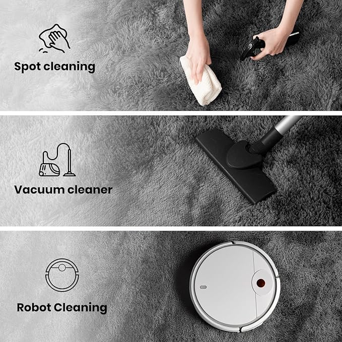 Zentavio Area Rugs for Living Room 4x6 Rugs for Bedroom Carpet Fluffy Fuzzy Soft Shag Aesthetic Plush High Pile Gray Throw Rug for Nursery Kids Room Dorm Marble Grey