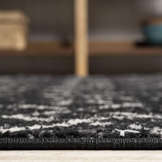 JONATHAN Y MOH101D-214 Moroccan Hype Boho Vintage Diamond Black/Ivory 2 ft. x 14 ft. Runner Rug, Pet Friendly, Non Shedding, Stain Resistant, Easy-Cleaning for Home, Bedroom, Living Room, Kitchen