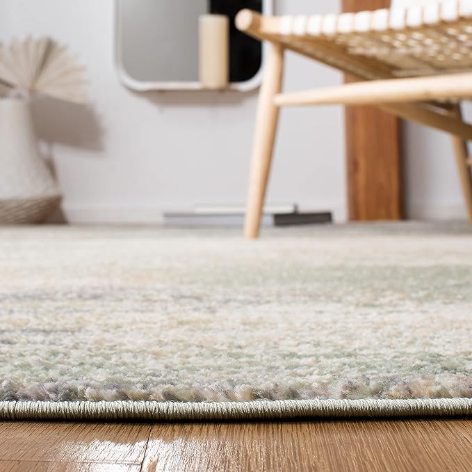 SAFAVIEH Adirondack Collection Runner Rug - 2'6" x 14', Ivory & Sage, Modern Abstract Design, Non-Shedding & Easy Care, Ideal for High Traffic Areas in Living Room, Bedroom (ADR112W)