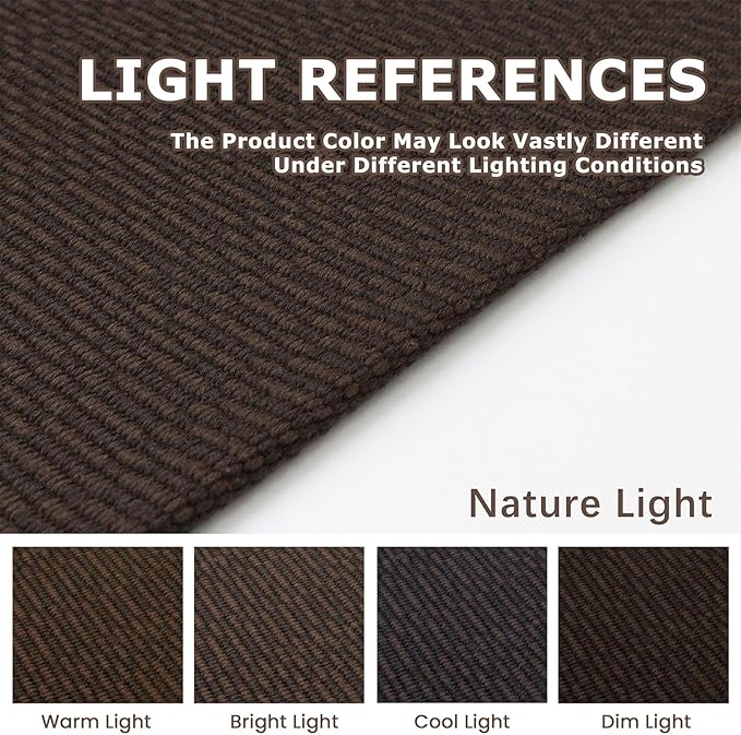 KOZYFLY Washable Runner Rug 2x6 Ft Runners for Hallways Non Slip Kitchen Runners Braided Cotton Entryway Runner Indoor, Carpet for Hallway Kitchen Entryway Bedroom, Coffee/Brown