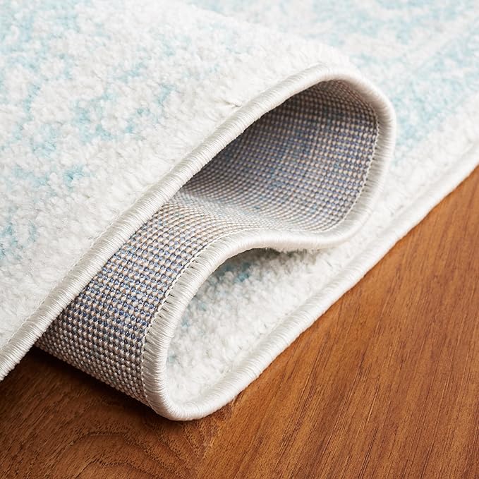SAFAVIEH Adirondack Collection Runner Rug - 2'6" x 12', Ivory & Light Blue, Oriental Distressed Design, Non-Shedding & Easy Care, Ideal for High Traffic Areas in Living Room, Bedroom (ADR109L)