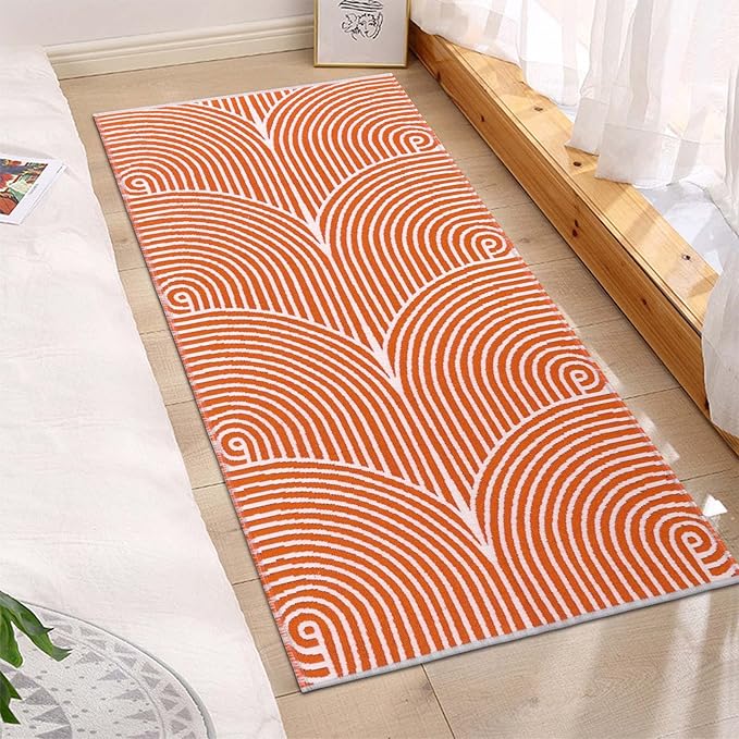 Tiffasea Entryway Rug 2'x4.3', Machine Washable Runner Rug, Cotton Woven Kitchen Rug Modern Area Rug Reversible Bedroom Bathroom Runner Front Door Mat Indoor Outdoor Rugs for Laundry/Living Room