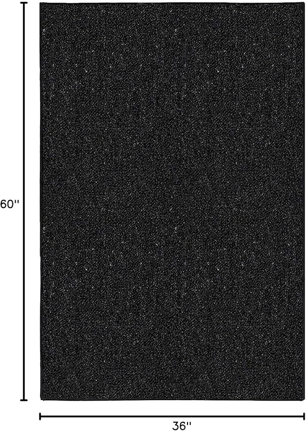 Ambiant Broadway Collection Pet Friendly Indoor Outdoor Area Rugs Black - 3' x 5' Rectangle, Stain & Fade Resistant, Easy Care, Pet & Kids Friendly, Made in USA, Perfect for Weddings & Everyday Use!