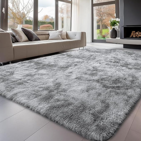 Sour Lemon 10x14 Area Rugs for Bedroom, Fluffy Rugs for Living Room, Large Area Rug Shag Shaggy Carpet Soft Plush Furry Bedside Rug, Machine Washable Area Rugs for Kids Girls Boys Home Decor Anti Slip