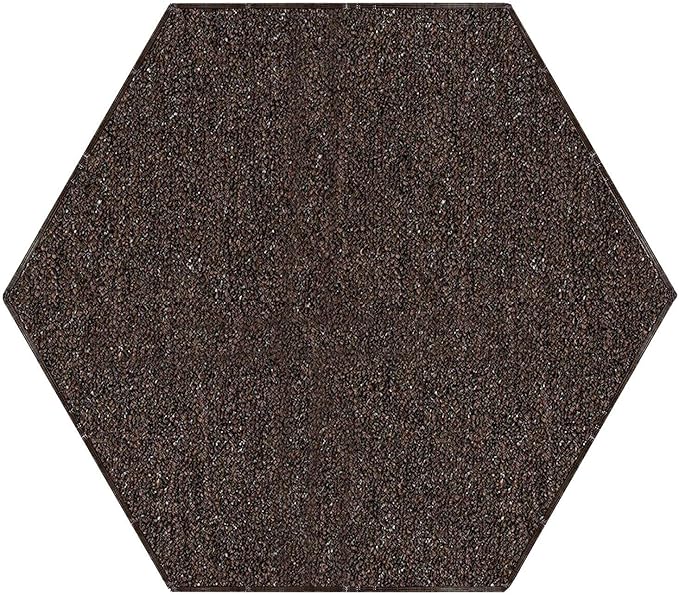 Ambiant Broadway Collection Pet Friendly Indoor Outdoor Area Rugs Brown - 8' Hexagon, Stain & Fade Resistant, Easy Care, Pet & Kids Friendly, Made in USA, Perfect for Weddings & Everyday Use!