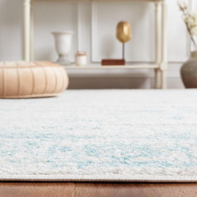 SAFAVIEH Adirondack Collection Runner Rug - 2'6" x 8', Ivory & Light Blue, Oriental Distressed Design, Non-Shedding & Easy Care, Ideal for High Traffic Areas in Living Room, Bedroom (ADR109L)