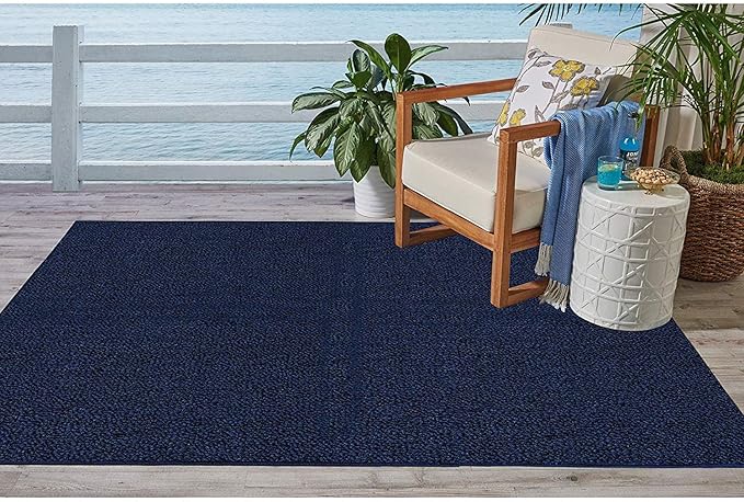 Ambiant Broadway Collection Pet Friendly Indoor Outdoor Area Rugs Blue - 12' x 20' Rectangle, Stain & Fade Resistant, Easy Care, Pet & Kids Friendly, Made in USA, Perfect for Weddings & Everyday Use!