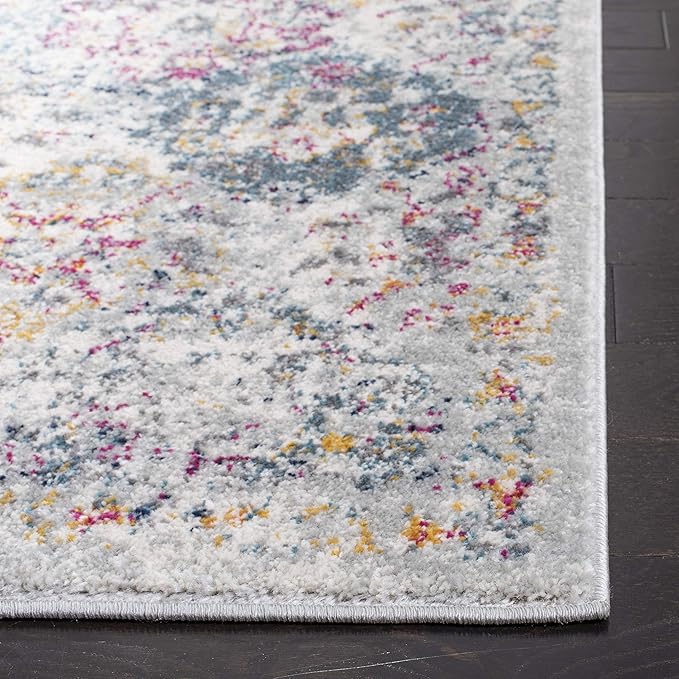 SAFAVIEH Madison Collection Runner Rug - 2'3" x 10', Grey & Gold, Boho Chic Distressed Design, Non-Shedding & Easy Care, Ideal for High Traffic Areas in Living Room, Bedroom (MAD611F)