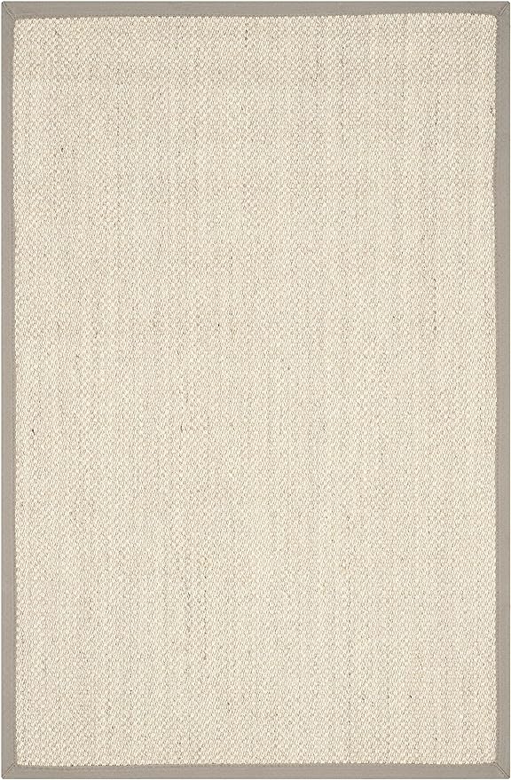SAFAVIEH Natural Fiber Collection Accent Rug - 2' x 3', Marble & Khaki, Border Sisal Design, Easy Care, Ideal for High Traffic Areas in Entryway, Living Room, Bedroom (NF143E)