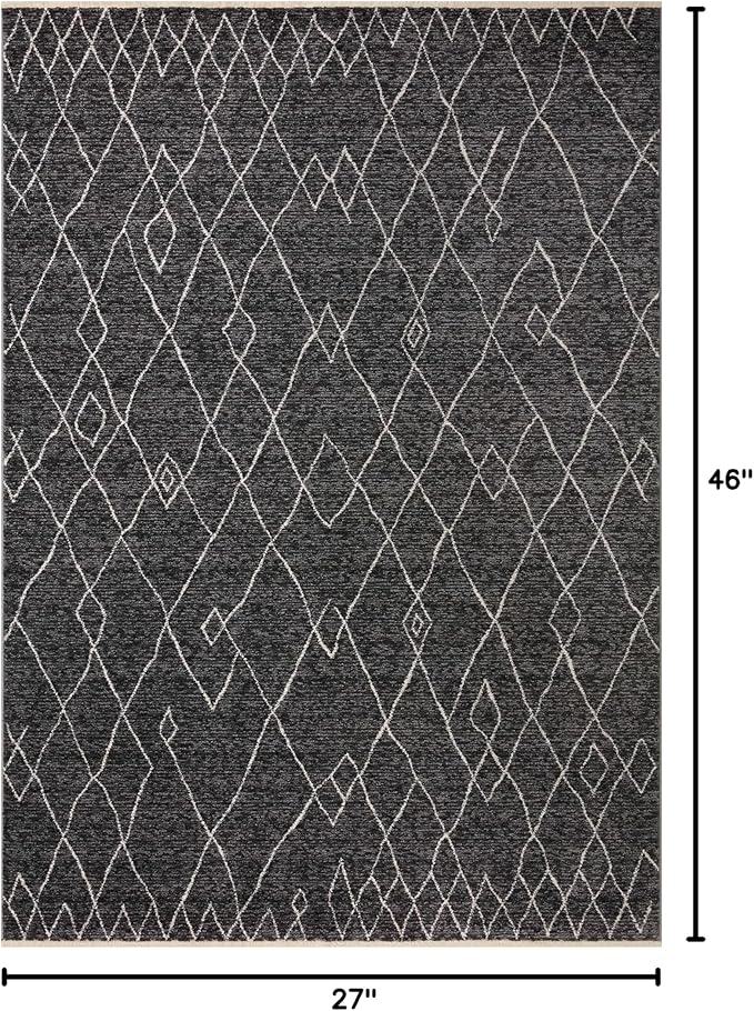 Loloi II Vance Collection VAN-11 Charcoal/Ivory 2'-3" x 3'-10" Accent Rug