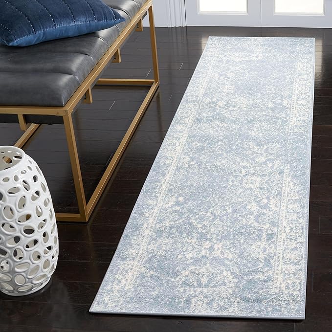 SAFAVIEH Adirondack Collection Runner Rug - 2'6" x 6', Slate & Ivory, Oriental Distressed Design, Non-Shedding & Easy Care, Ideal for High Traffic Areas in Living Room, Bedroom (ADR109T)