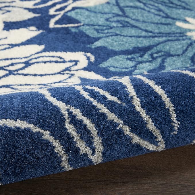 Nourison Passion 8' X Round Area Rugs with Navy and Ivory Finish 099446817679