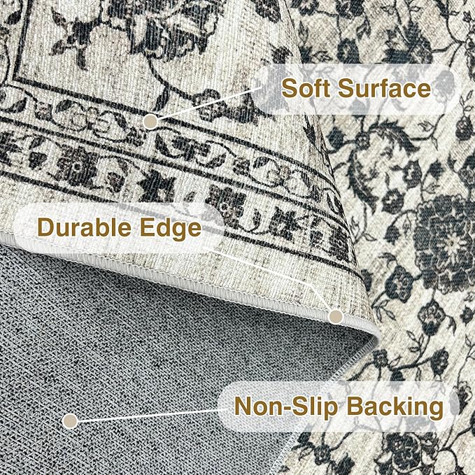 2' x 3' Low Pile Distressed Indoor Door Mats for Entryway, Bedroom and Kids Playroom