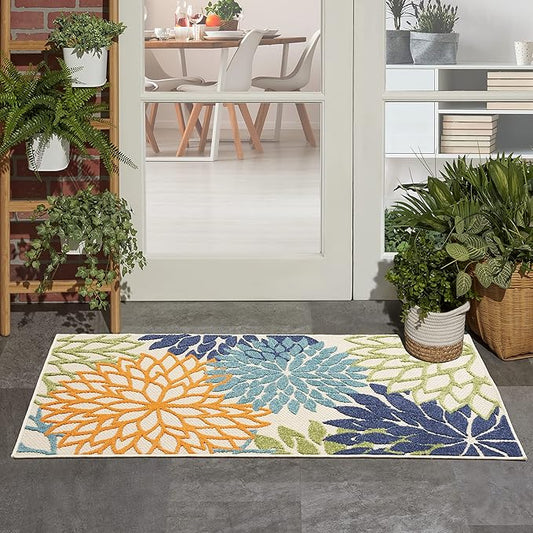 Nourison Aloha 36" x 60" Fabric Indoor/Outdoor Rug in Multi-Color