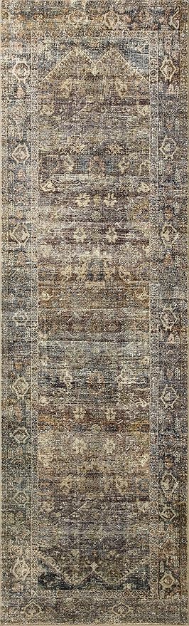 Loloi Amber Lewis Morgan Collection MOG-05 Spice/Lagoon 2'-3" x 9'-6", .38" Runner Rug feat. CloudPile™