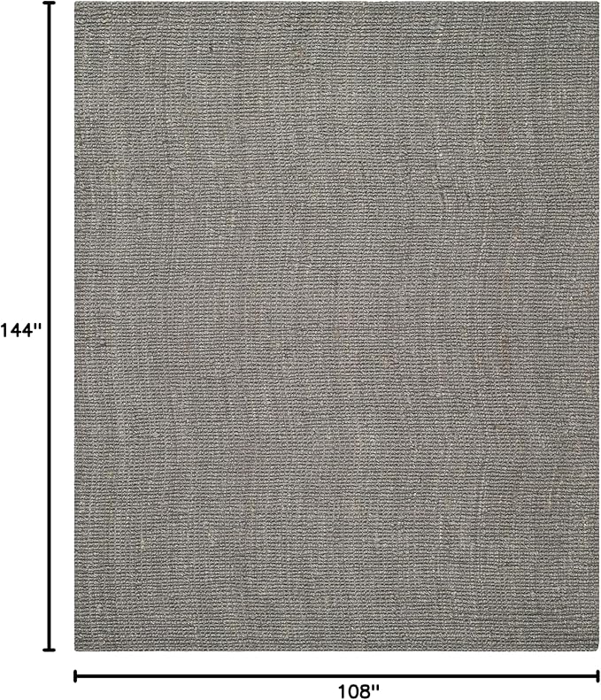 SAFAVIEH Natural Fiber Collection Area Rug - 9' x 12', Light Grey, Handmade Chunky Textured Jute 0.75-inch Thick, Ideal for High Traffic Areas in Living Room, Bedroom (NF447G)