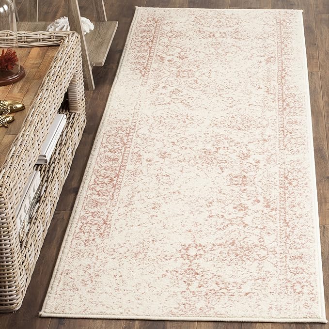 SAFAVIEH Adirondack Collection Runner Rug - 2'6" x 6', Ivory & Rose, Oriental Distressed Design, Non-Shedding & Easy Care, Ideal for High Traffic Areas in Living Room, Bedroom (ADR109H)