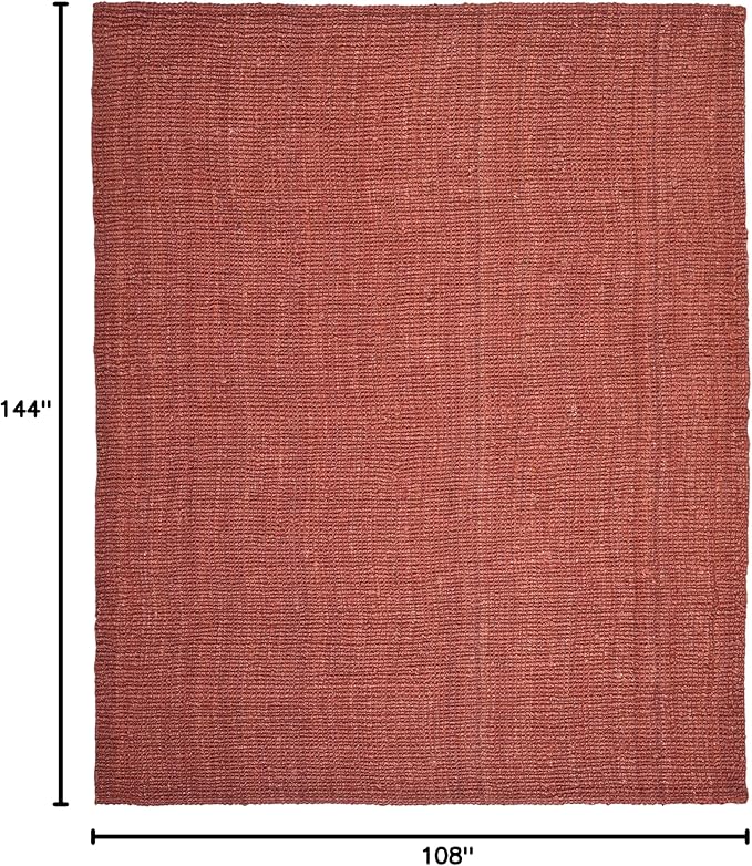 SAFAVIEH Natural Fiber Collection Area Rug - 9' x 12', Rust, Handmade Chunky Textured Jute 0.75-inch Thick, Ideal for High Traffic Areas in Living Room, Bedroom (NF447C)