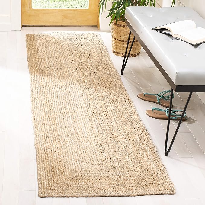 SAFAVIEH Cape Cod Collection 2'3" x 12' Natural CAP252A Handmade Flatweave Jute Entryway Foyer Living Room Kitchen Runner Rug