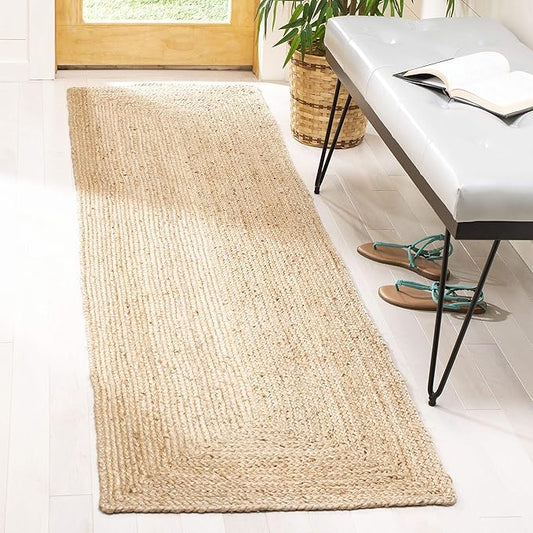 SAFAVIEH Cape Cod Collection 2'3" x 12' Natural CAP252A Handmade Flatweave Jute Entryway Foyer Living Room Kitchen Runner Rug
