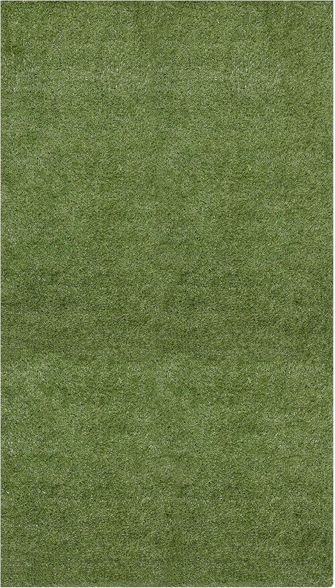 Sweet Home Stores Lifelike Artificial Grass Area Rug 7x7 Indoor/Outdoor with Drainage Holes, Customizable Thick High Pile for Backyards, Patio, Bedroom Rug, 6'6" x 7'