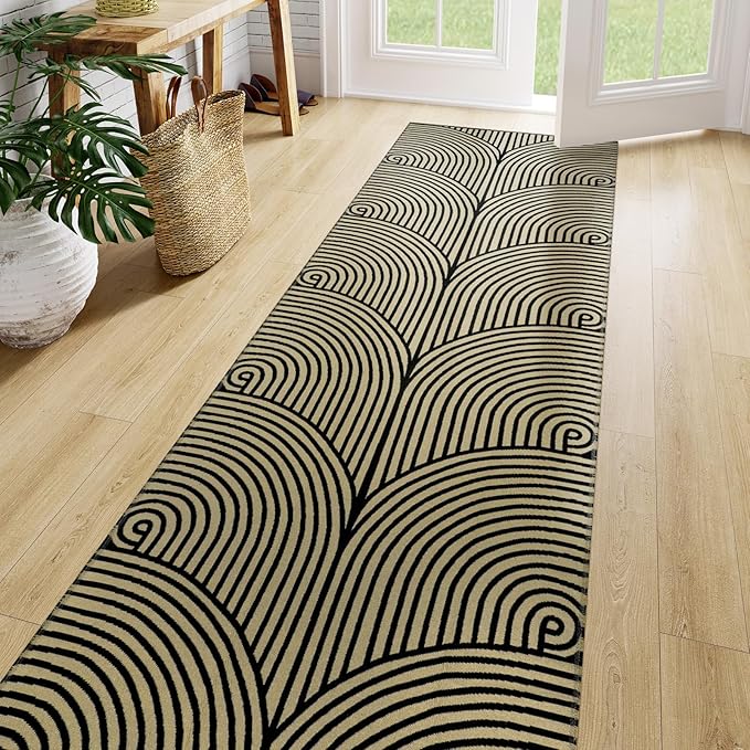 Tiffasea Washable Runners for Hallways 2.6'x8', Kitchen Runner Cotton Woven Entry Rug Long Bathroom Rug Reversible Carpet Runner Modern Floor Runner Rugs for Entryway Foyer Indoor Outdoor