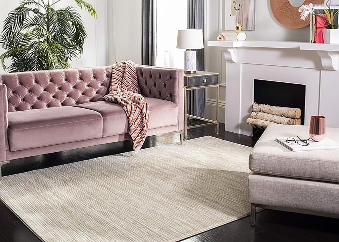 SAFAVIEH Vision Collection Area Rug - 5'1" x 7'6", Creme, Modern Ombre Tonal Chic Design, Non-Shedding & Easy Care, Ideal for High Traffic Areas in Living Room, Bedroom (VSN606F)