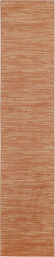 Nourison Essentials Indoor/Outdoor Rust 2'2" x 7'6 Area Rug, Easy Cleaning, Non Shedding, Bed Room, Living Room, Dining Room, Backyard, Deck, Patio (2x8)