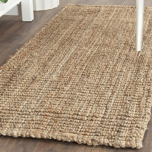 SAFAVIEH Natural Fiber Collection Runner Rug - 2' x 8', Natural, Handmade Chunky Textured Jute 0.75-inch Thick, Ideal for High Traffic Areas in Living Room, Bedroom (NF447A)