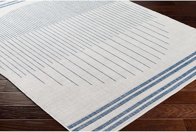 Livabliss Long Beach Global Outdoor Runner Area Rug, 2'7" x 7'3", Gray/Blue, (7' and Under)