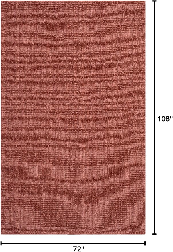 SAFAVIEH Natural Fiber Collection Area Rug - 6' x 9', Rust, Handmade Chunky Textured Jute 0.75-inch Thick, Ideal for High Traffic Areas in Living Room, Bedroom (NF447C)