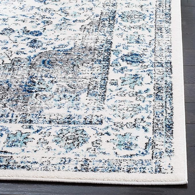 Safavieh Evoke Collection 2'2" x 4' Ivory/Grey EVK220D Shabby Chic Oriental Medallion Non-Shedding Living Room Bedroom Accent Rug (Pack of 2)