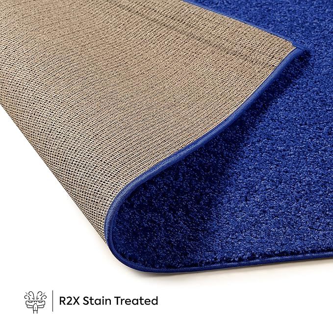 Furnish my Place Modern Indoor/Outdoor Commercial Solid Color Rug - Neon Blue, 2' x 24', Runner, Pet and Kids Friendly Rug. Made in USA, Area Rugs Great for Kids, Pets, Event, Wedding