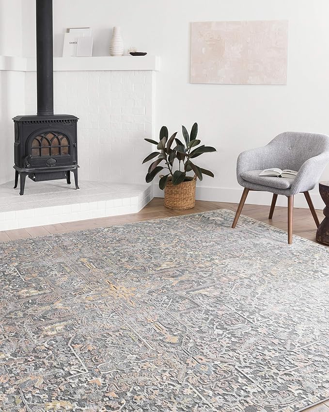 Loloi II Lucia Collection LUC-02 Charcoal/Multi 2'-8" x 8' Runner Rug