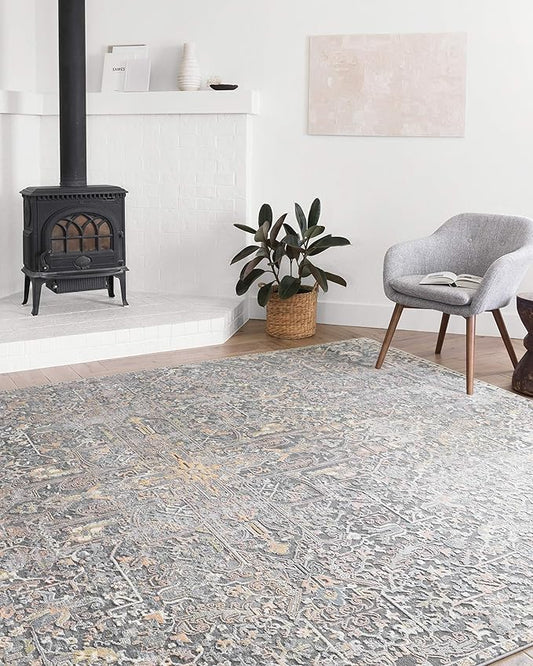 Loloi II Lucia Collection LUC-02 Charcoal/Multi 2'-8" x 8' Runner Rug