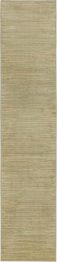 Nourison Essentials Indoor/Outdoor Green Gold 2' x 6' Area Rug, Easy Cleaning, Non Shedding, Bed Room, Living Room, Dining Room, Backyard, Deck, Patio (2x6)