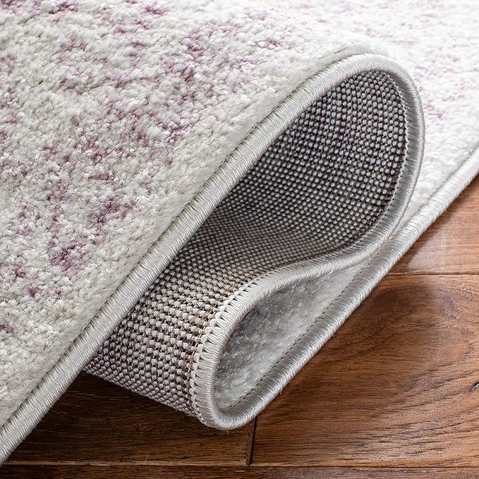 SAFAVIEH Adirondack Collection Runner Rug - 2'6" x 12', Ivory & Lavender, Oriental Distressed Design, Non-Shedding & Easy Care, Ideal for High Traffic Areas in Living Room, Bedroom (ADR109U)