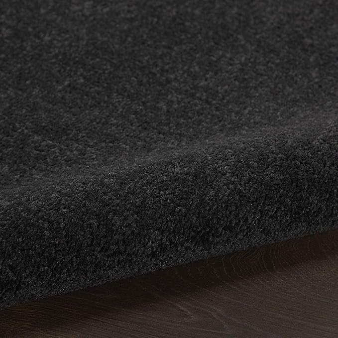 Nourison Essentials Indoor/Outdoor Black 2'2" x 18 Area Rug, Easy Cleaning, Non Shedding, Bed Room, Living Room, Dining Room, Backyard, Deck, Patio (2x18)