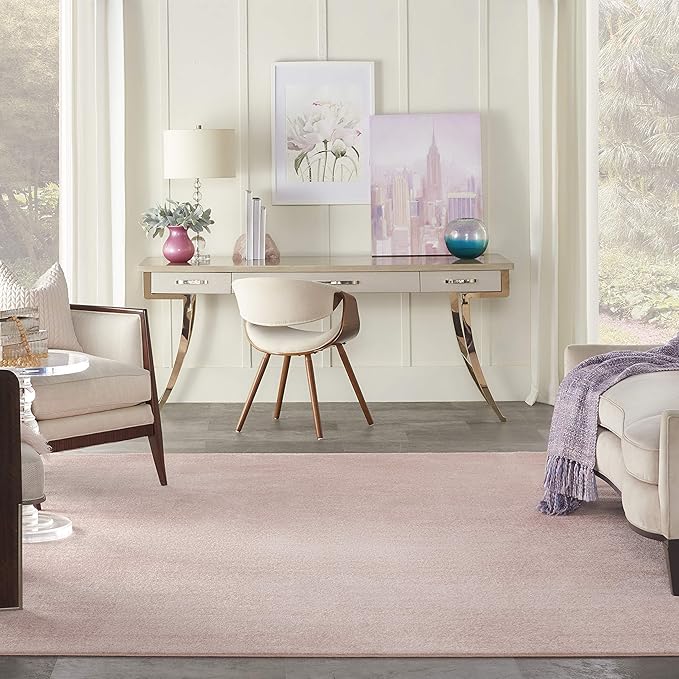 Nourison Essentials Indoor/Outdoor Pink 8' x 10' Area Rug, Easy Cleaning, Non Shedding, Bed Room, Living Room, Dining Room, Backyard, Deck, Patio (8x10)