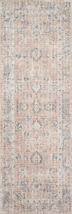 Loloi II Skye Collection SKY-01 Blush/Grey 2'-6" x 12'-0" Runner Rug