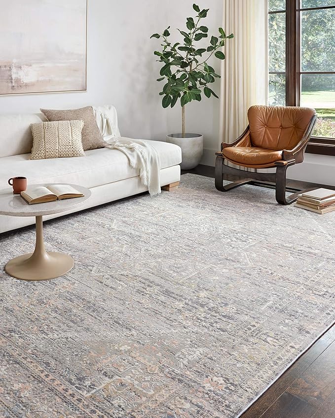Loloi II Lucia Collection LUC-01 Grey/Sunset 2'-8" x 14' Runner Rug