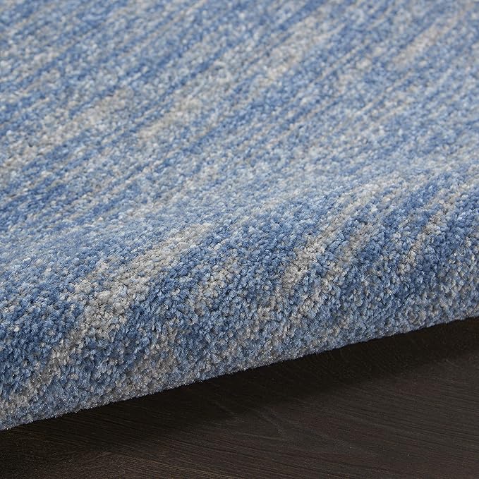 Nourison Essentials Indoor/Outdoor Blue/Grey 5' x 7' Area Rug, Easy Cleaning, Non Shedding, Bed Room, Living Room, Dining Room, Backyard, Deck, Patio (5x7)