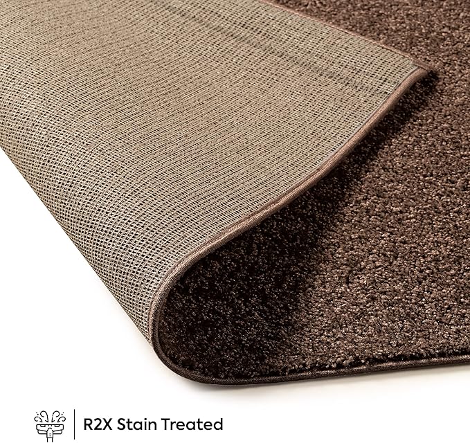 Furnish my Place Modern Indoor/Outdoor Commercial Solid Color Rug - Brown, 3' x 26', Runner, Pet and Kids Friendly Rug. Made in USA, Area Rugs Great for Kids, Pets, Event, Wedding