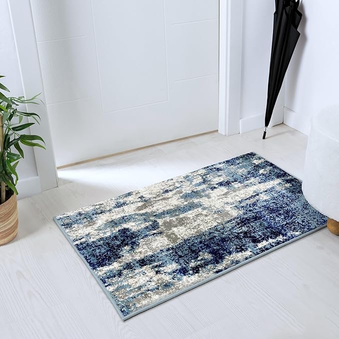 LUXE WEAVERS Modern Abstract Art Light Blue 2x3 Area Rug