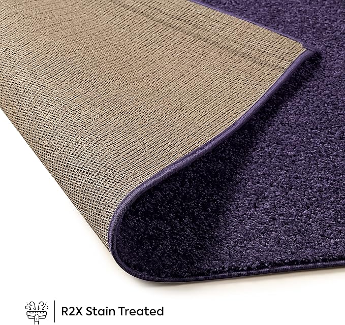 Furnish my Place Modern Plush Solid Color Rug - Purple, 7' x 20', Pet and Kids Friendly Rug. Made in USA, Rectangle, Area Rugs Great for Kids, Pets, Event, Wedding, Living Room
