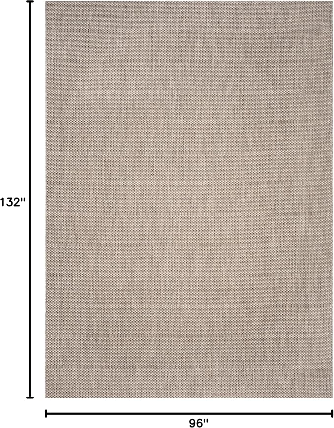 SAFAVIEH Courtyard Collection Area Rug - 8' x 11', Beige & Brown, Non-Shedding & Easy Care, Indoor/Outdoor & Washable-Ideal for Patio, Backyard, Mudroom (CY8521-36312)
