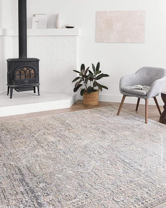 Loloi II Lucia Collection LUC-01 Grey/Sunset 2'-8" x 14' Runner Rug