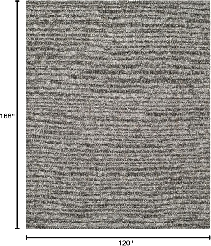 SAFAVIEH Natural Fiber Collection Area Rug - 10' x 14', Light Grey, Handmade Chunky Textured Jute 0.75-inch Thick, Ideal for High Traffic Areas in Living Room, Bedroom (NF447G)