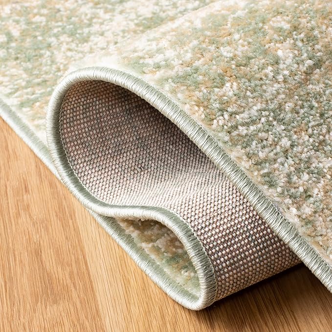 SAFAVIEH Adirondack Collection Runner Rug - 2'6" x 14', Ivory & Sage, Modern Abstract Design, Non-Shedding & Easy Care, Ideal for High Traffic Areas in Living Room, Bedroom (ADR112W)
